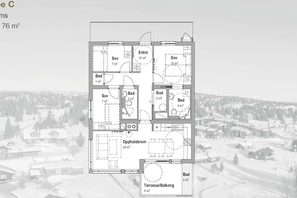 Beautiful Penthouse With Panoramic View At Sjusjoen Apartment Bagian luar foto